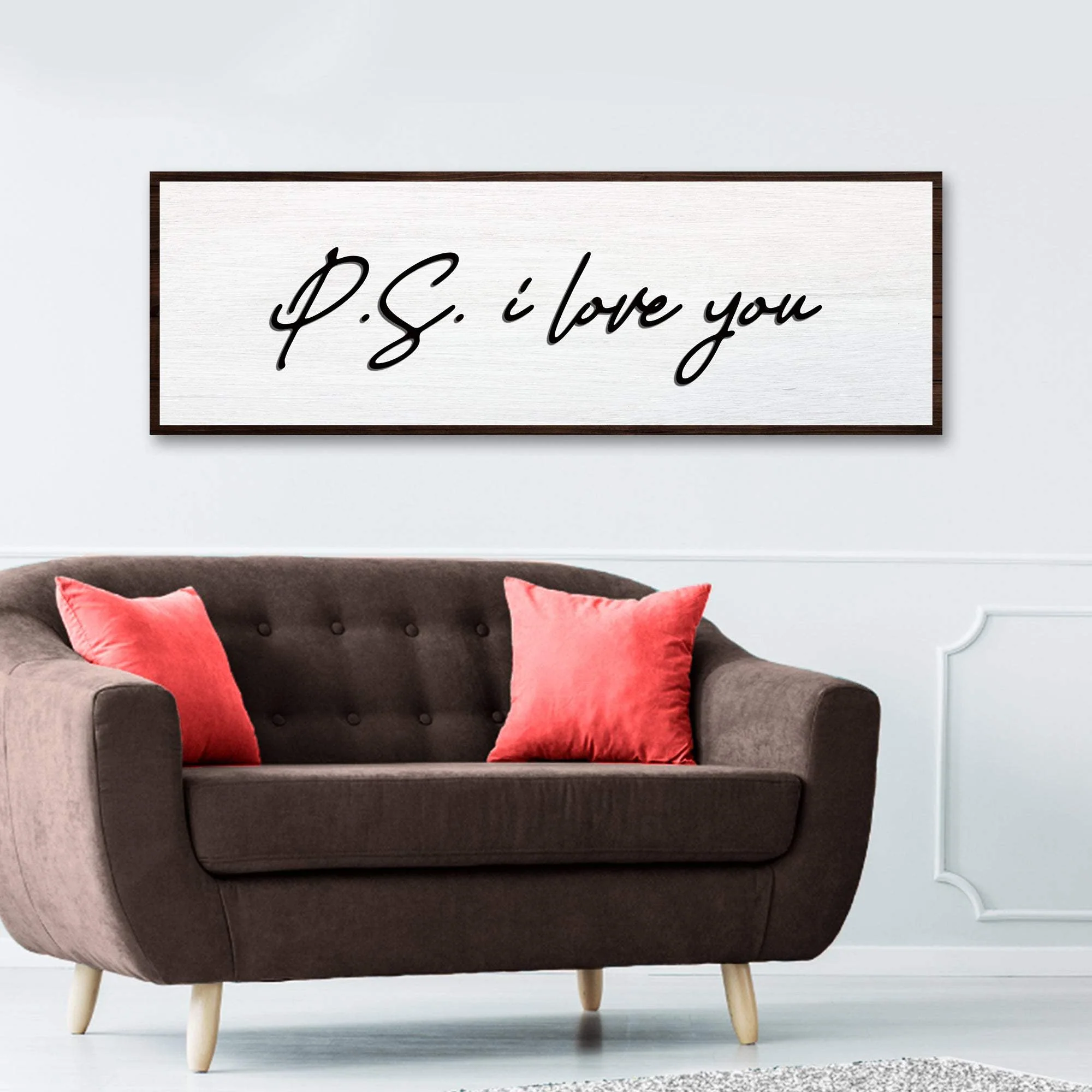 Valentine P.S. I Love You Typography Sign - Image 2