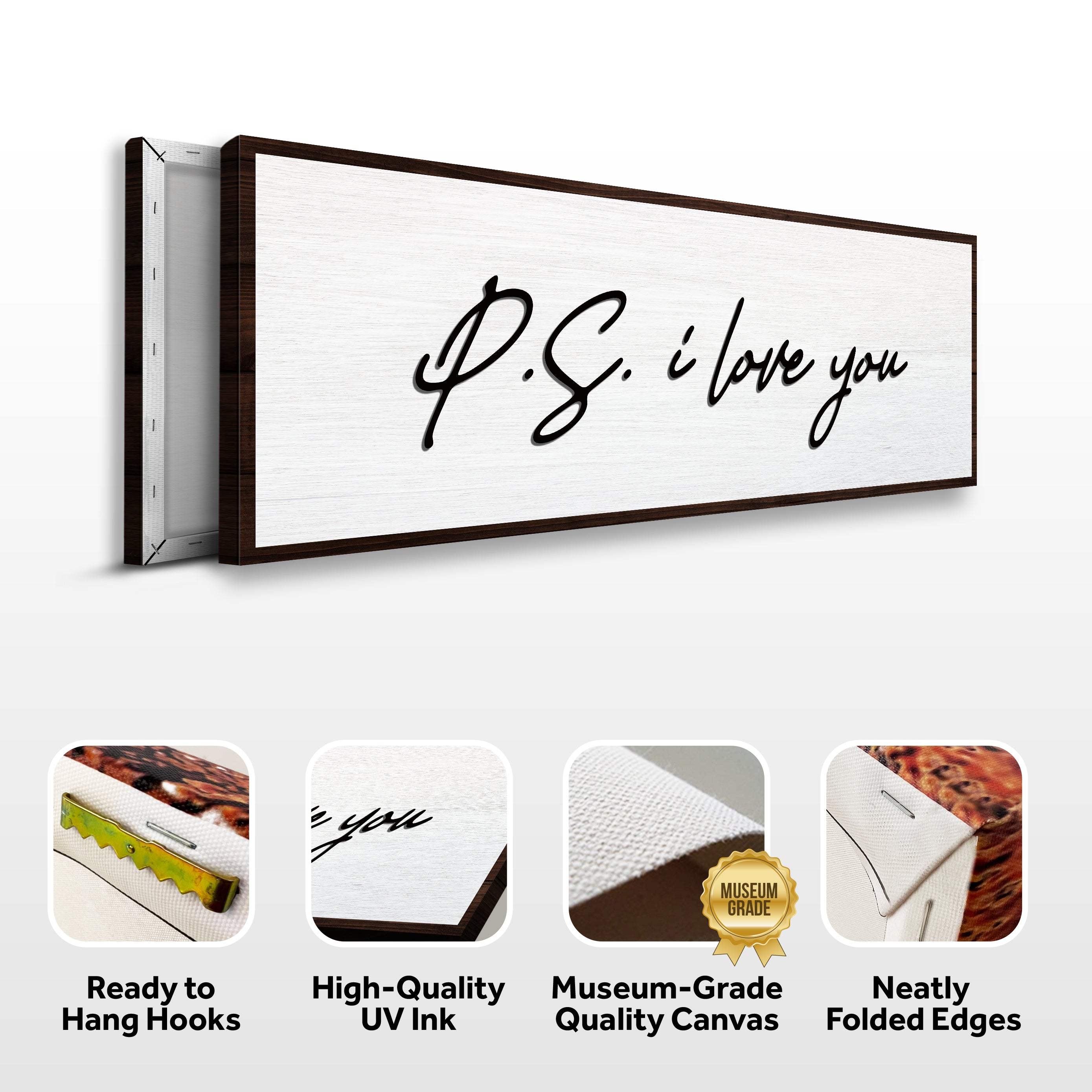 Valentine P.S. I Love You Typography Sign - Image 4