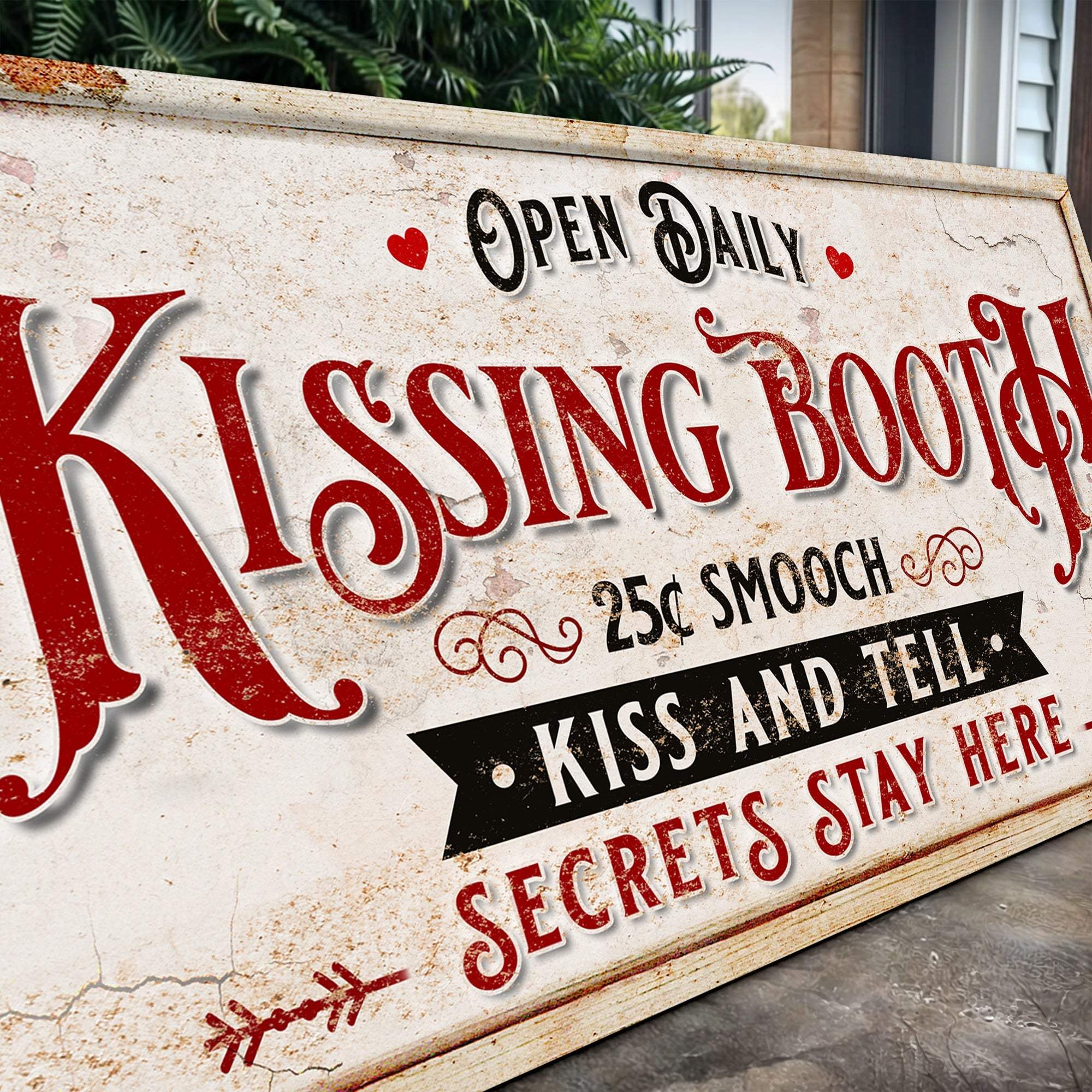 Vintage Rustic Kissing Booth Sign IV - Image 6