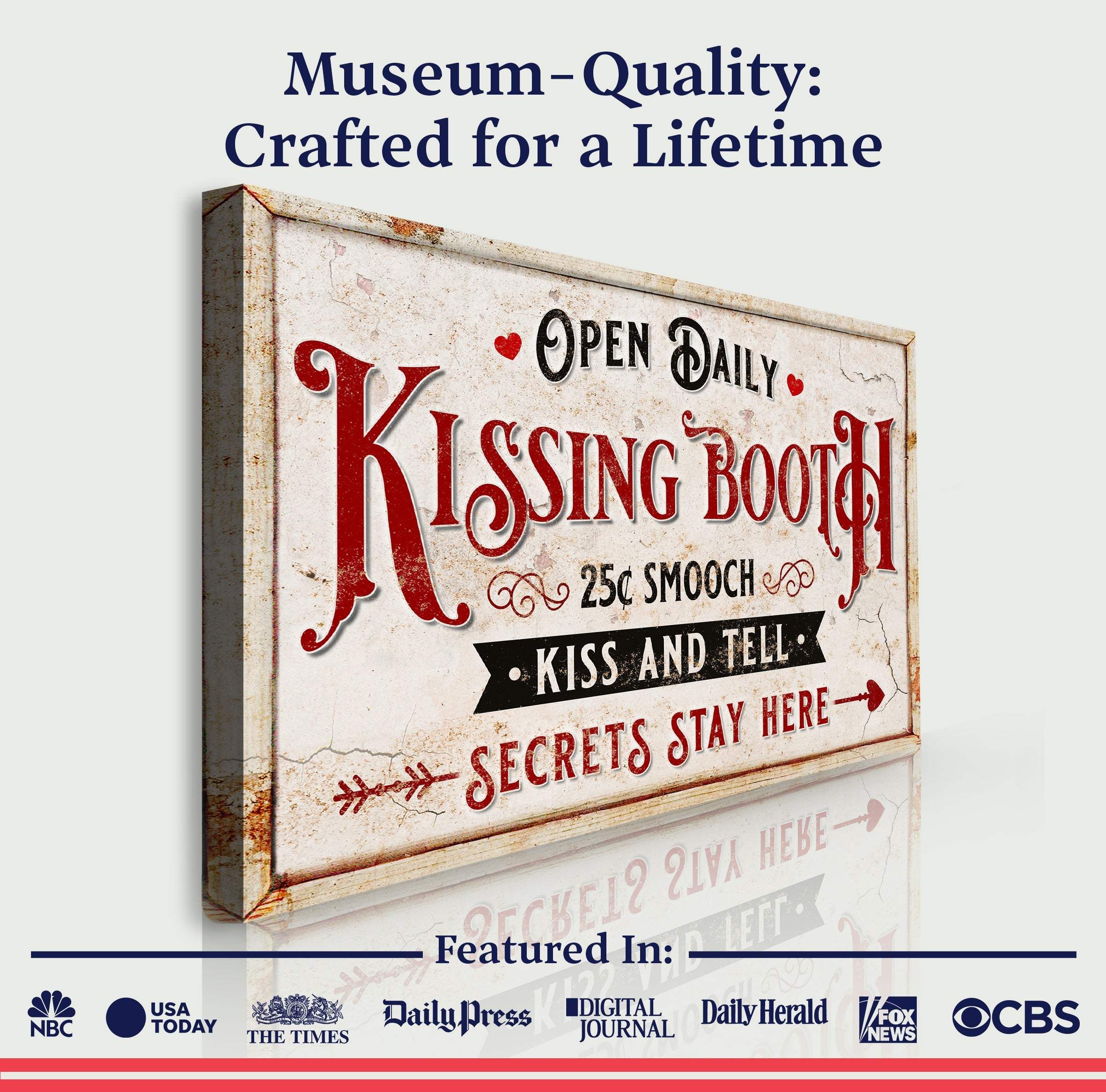 Vintage Rustic Kissing Booth Sign IV - Image 7