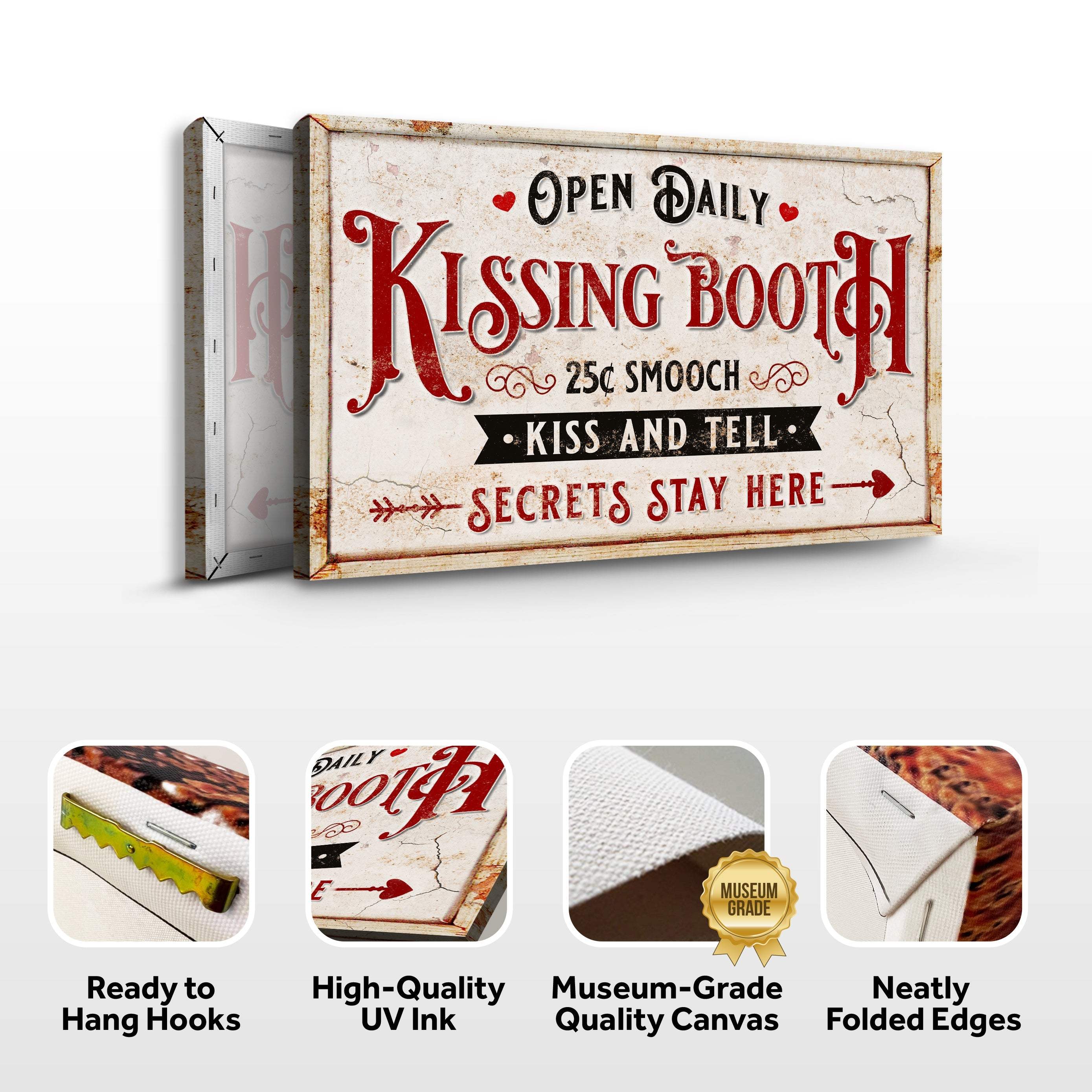 Vintage Rustic Kissing Booth Sign IV - Image 9