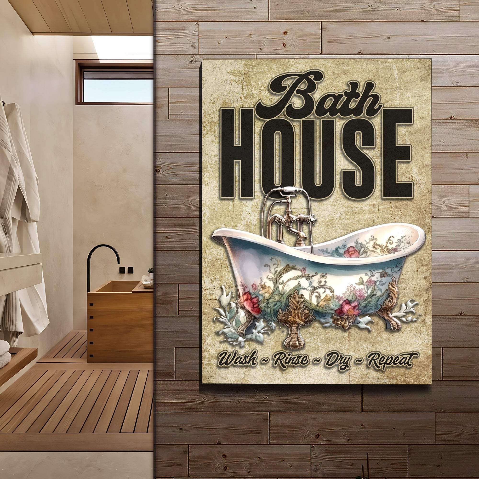 Wash Rinse Dry Repeat Bath House Sign - Image 3