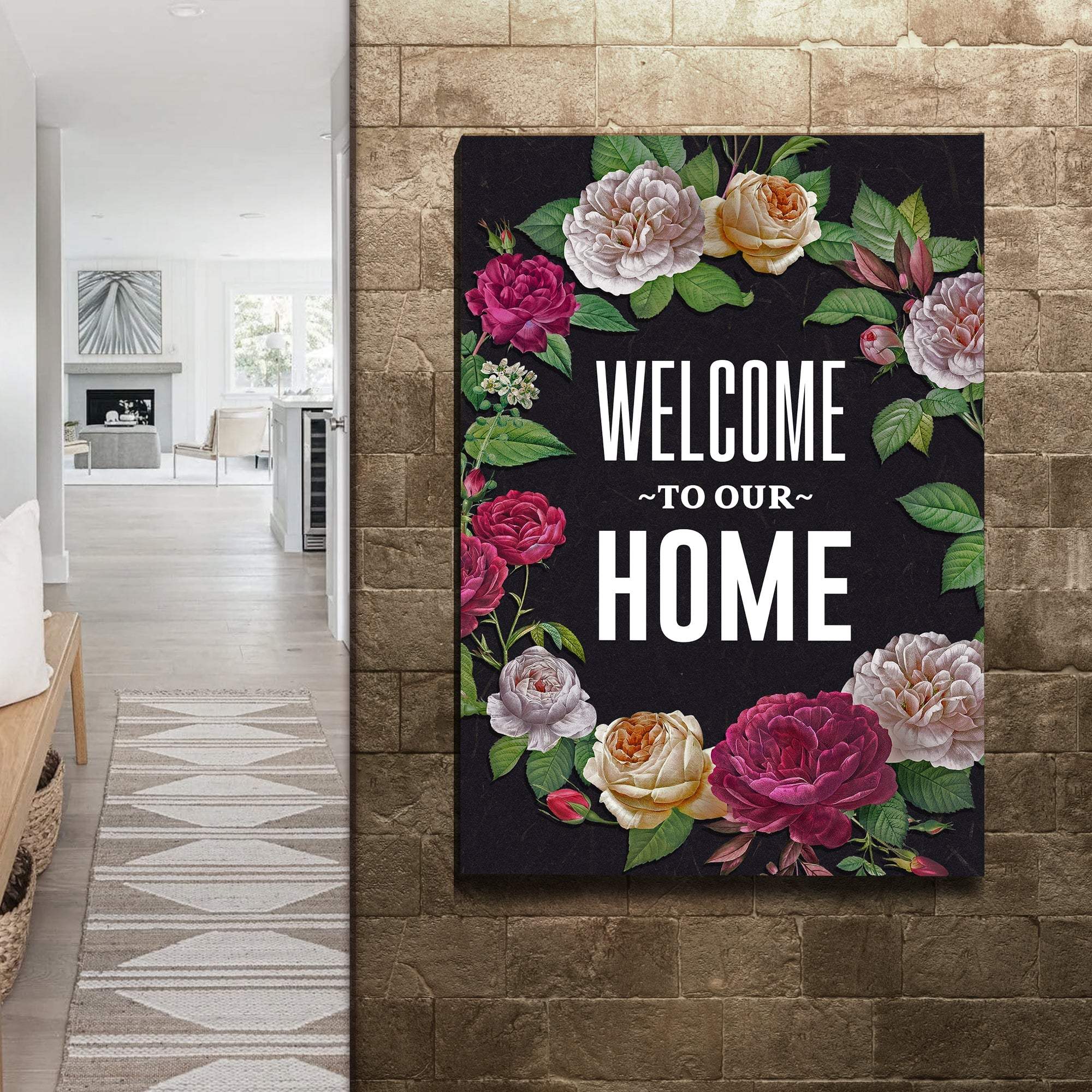 Welcome To Our Home Floral Entryway Sign - Image 3