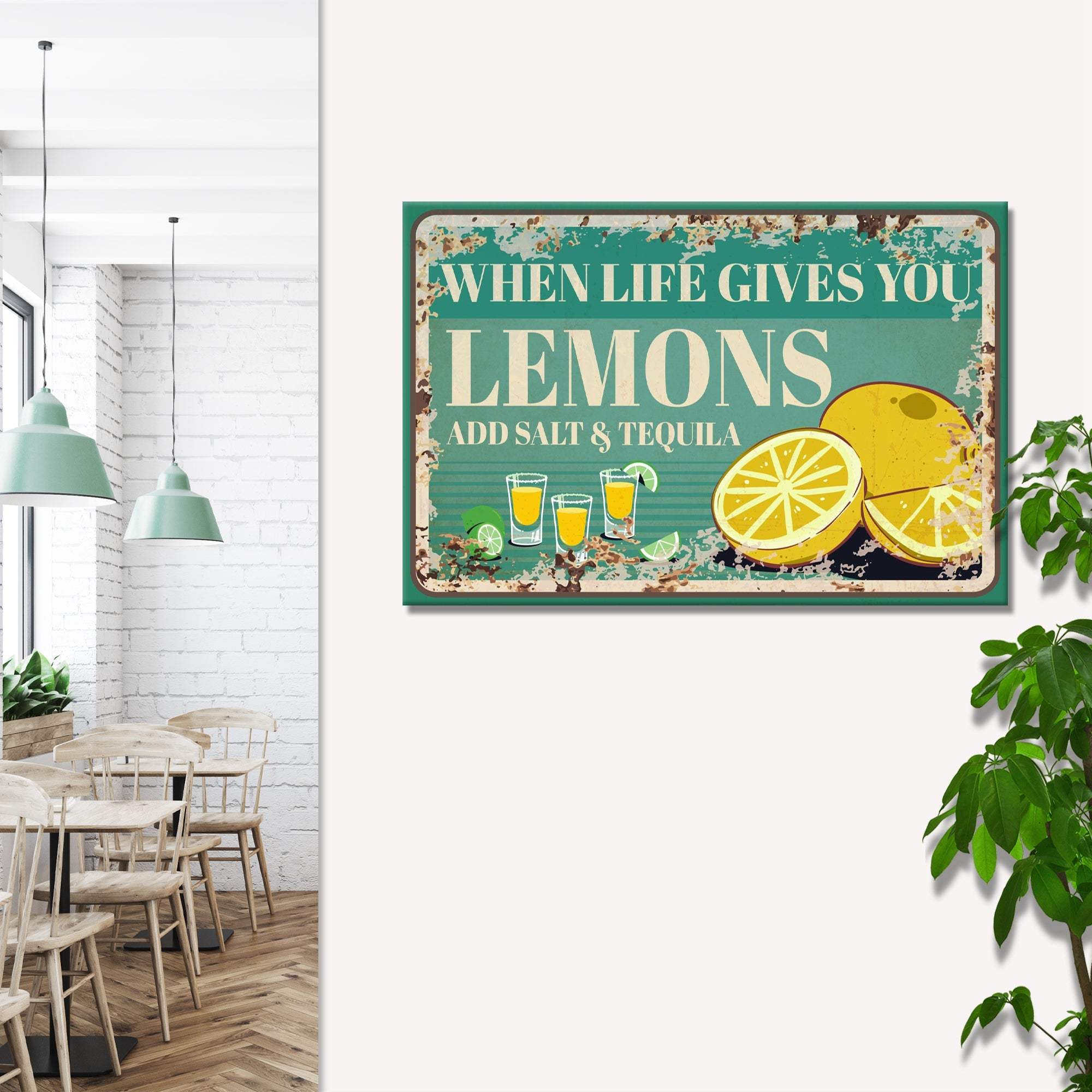 When Life Gives You Lemons Old Rustic Paper Sign - Image 2
