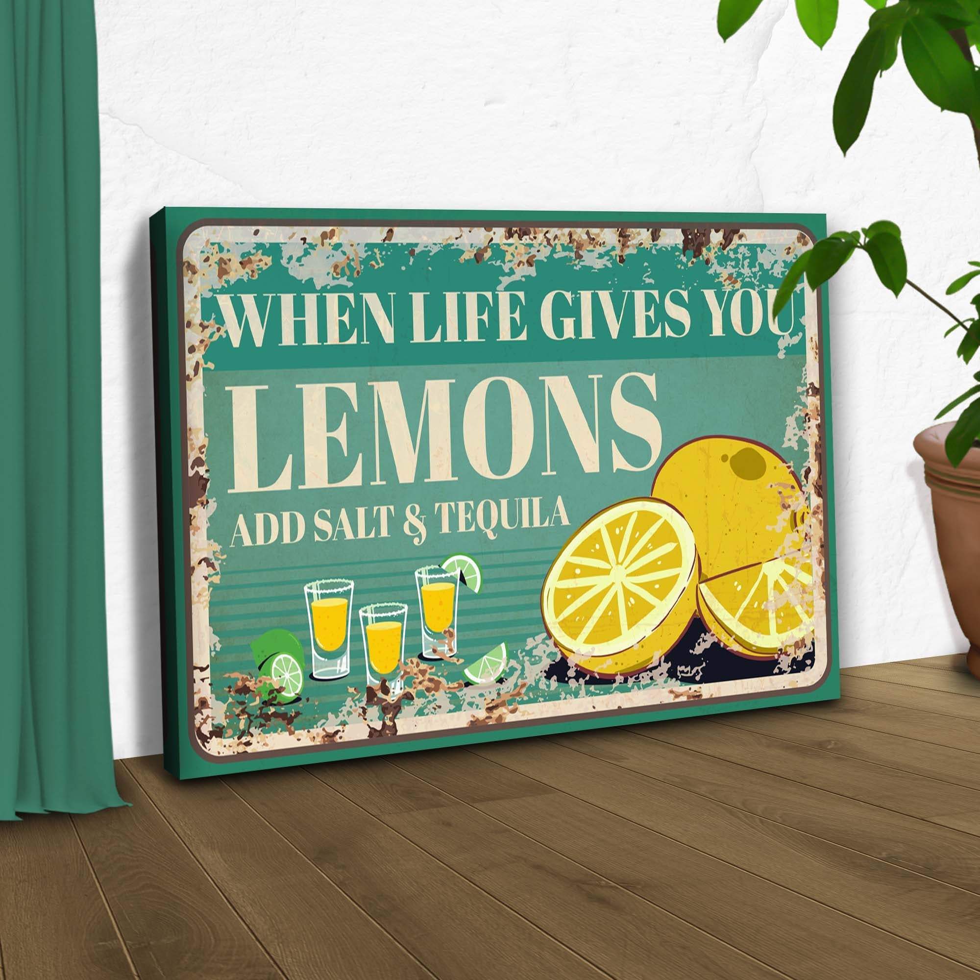 When Life Gives You Lemons Old Rustic Paper Sign - Image 3