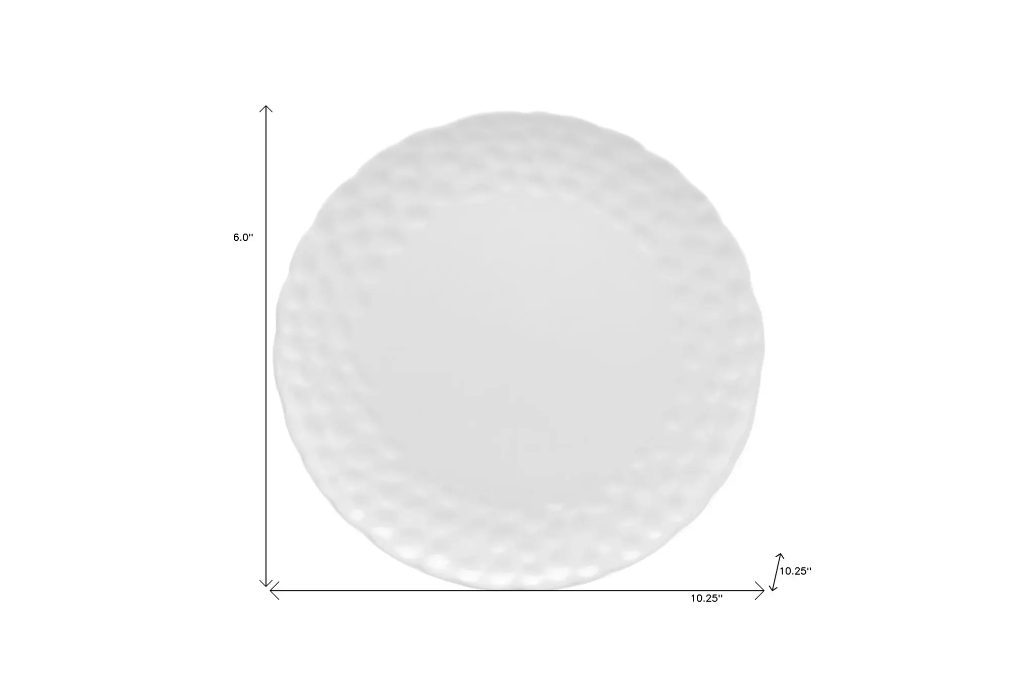 White Six Piece Round Pebbled Porcelain Service For Six Dinner Plate Set - Image 7