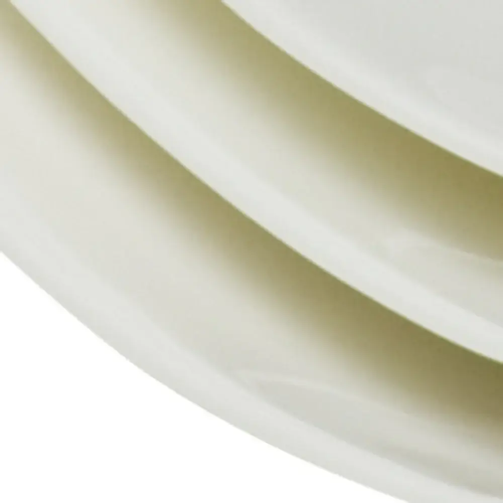 White Six Piece Square Bone China Service For Six Salad Plate Set - Image 7