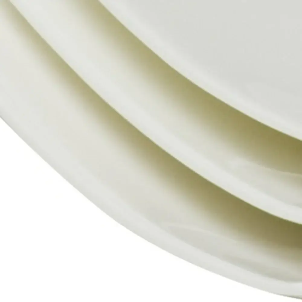 White Six Piece Square Bone China Service For Six Salad Plate Set - Image 9