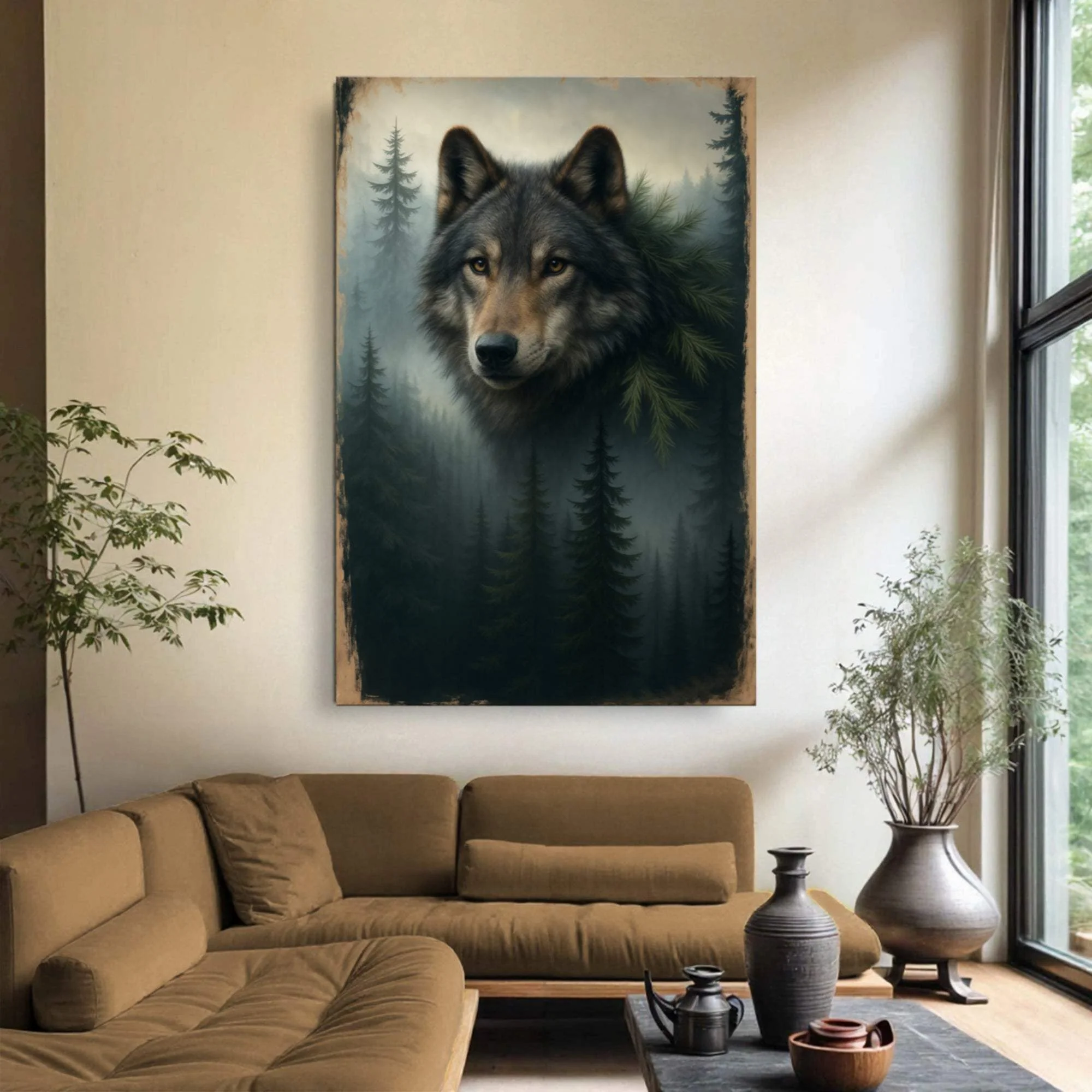 Wolf Double Exposure Wall Art V - Image 4
