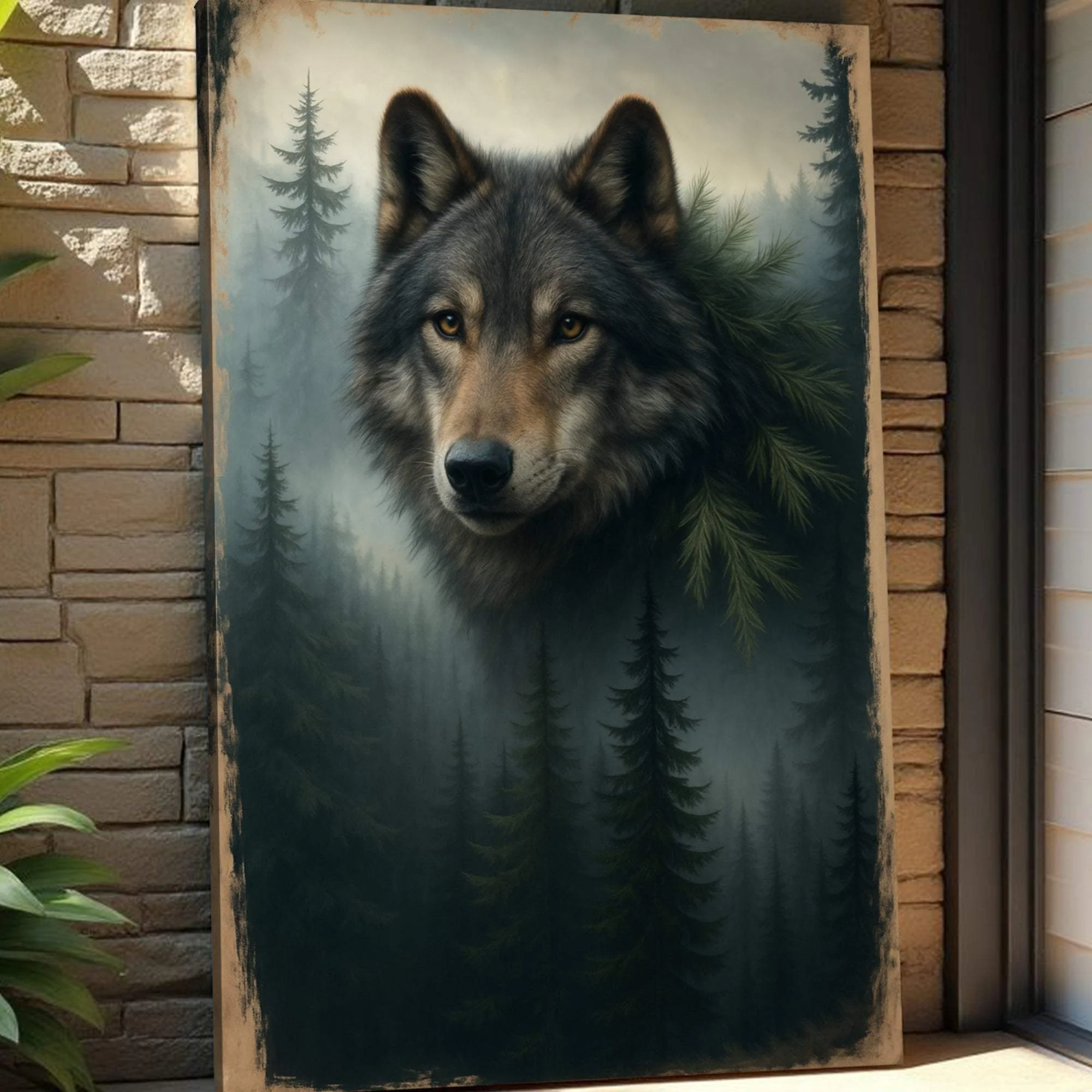 Wolf Double Exposure Wall Art V - Image 5