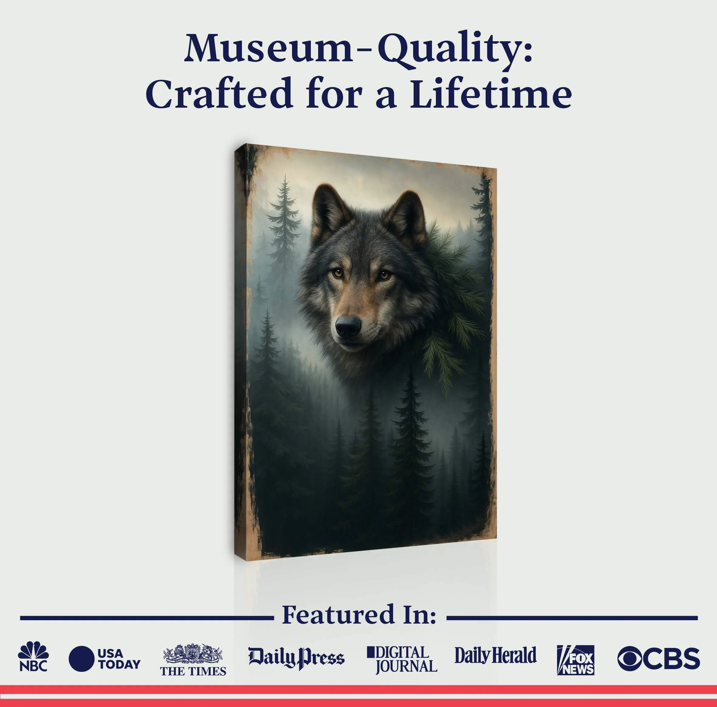 Wolf Double Exposure Wall Art V - Image 6