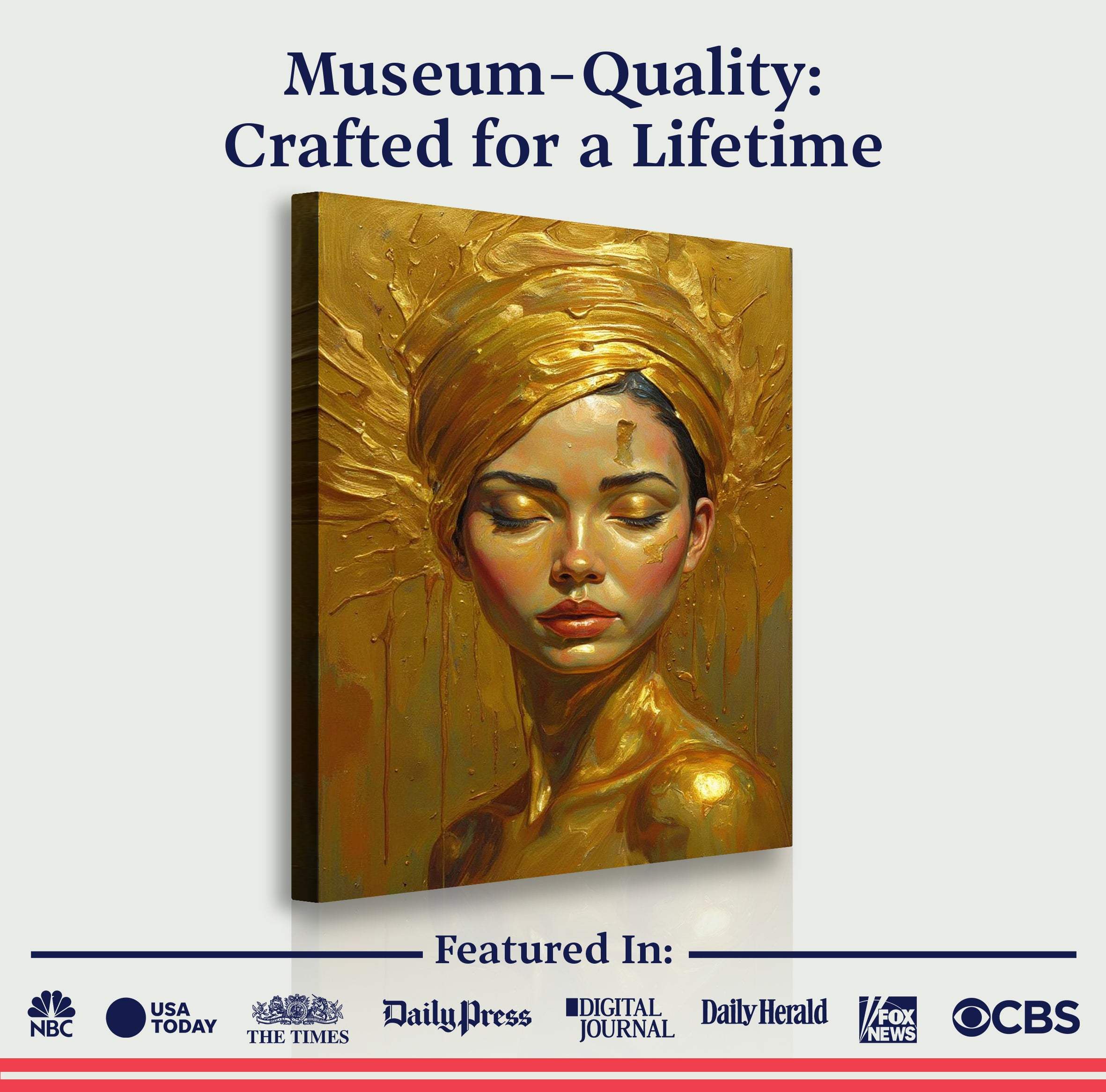 Woman's Golden Serenity Wall Art - Image 6